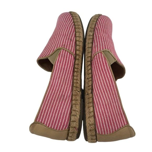 Born Espadrille Loafers Pink Striped Leather Details Preppy US Size 7.5 Casual - Picture 4 of 12